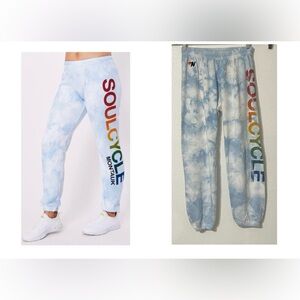 Aviation Nation SoulCycle Tie-Dye Sweatpants Light Blue Tie Dyed Montauk Joggers